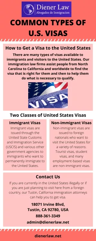 common types of u s visas