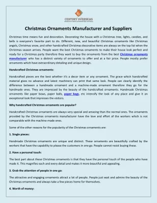 Christmas Ornaments Manufacturer and Suppliers