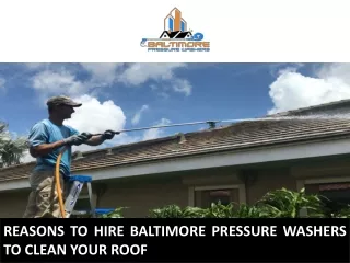 Reasons to Hire Baltimore Pressure Washers to Clean Your Roof