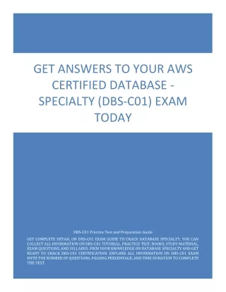 get answers to your aws certified database
