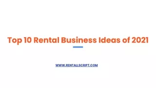 Top 10 Rental Business Ideas