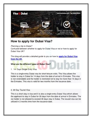 how to apply for dubai visa