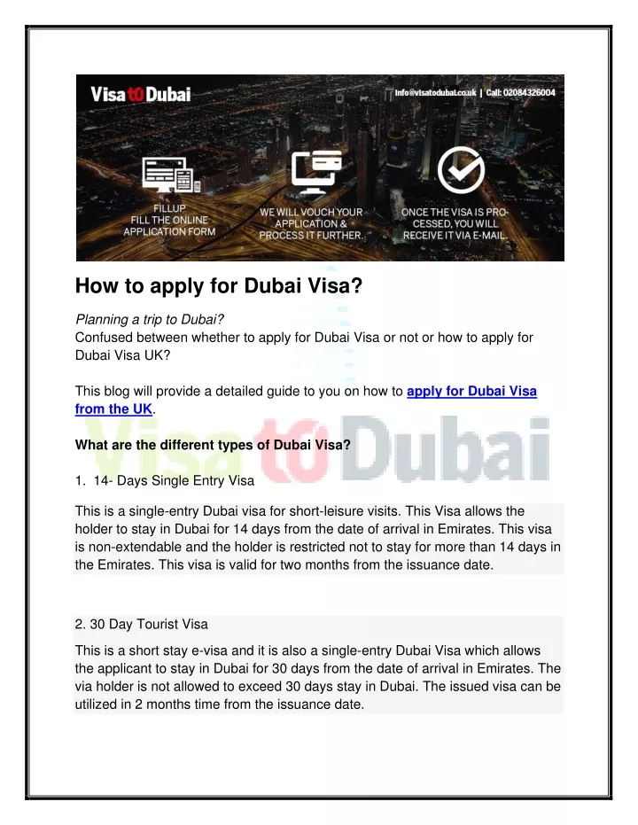 how to apply for dubai visa
