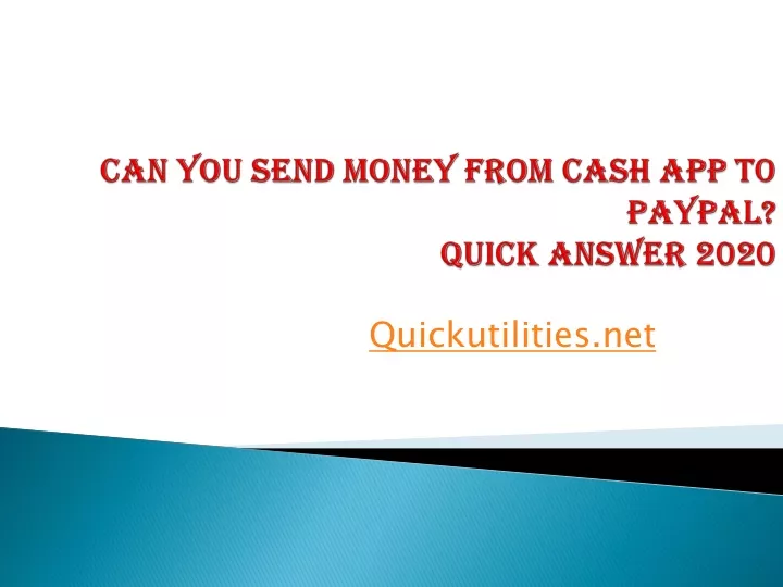 can you send money from cash app to paypal quick answer 2020