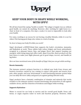 keep your body in shape while working with uppy