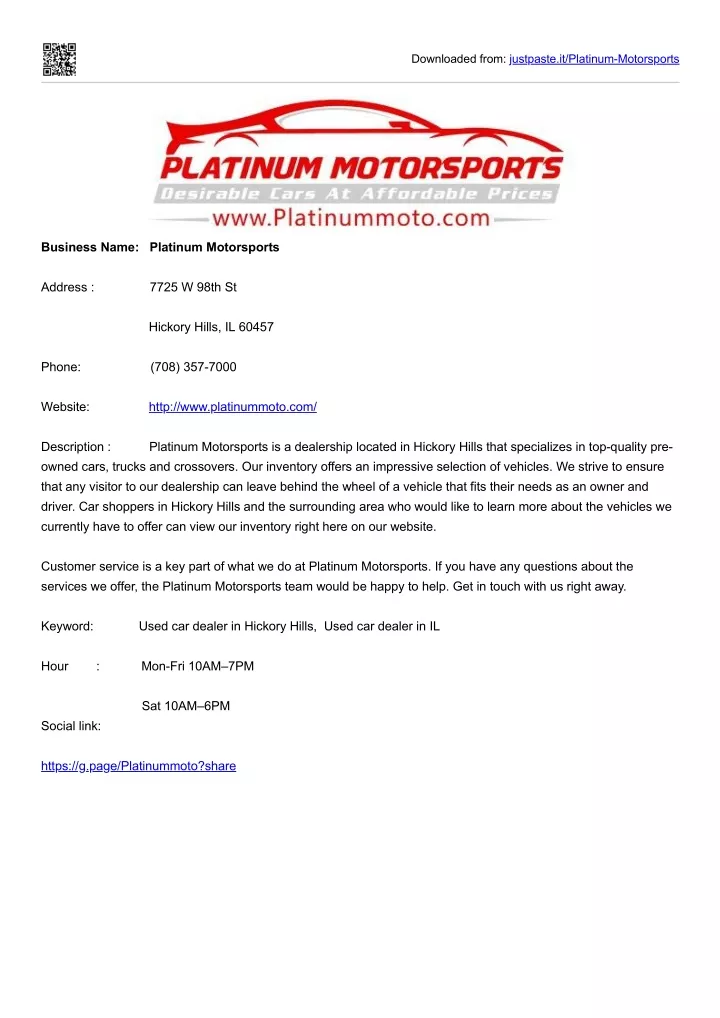 downloaded from justpaste it platinum motorsports