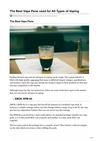 the best vape pens used for all types of vaping