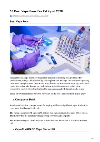 10 best vape pens for e liquid 2020