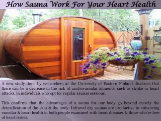 how sauna work for your heart health