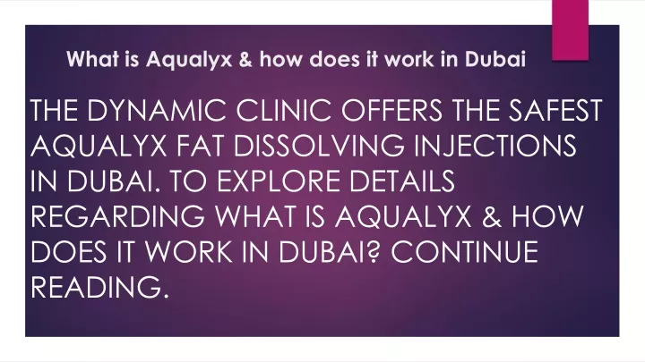 what is aqualyx how does it work in dubai