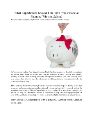 what expectations should you have from financial