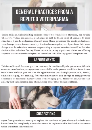 General Practices From A Reputed Veterinarian