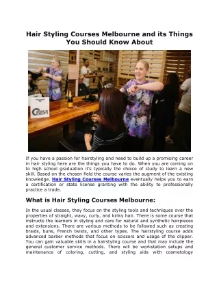 hair styling courses melbourne and its things