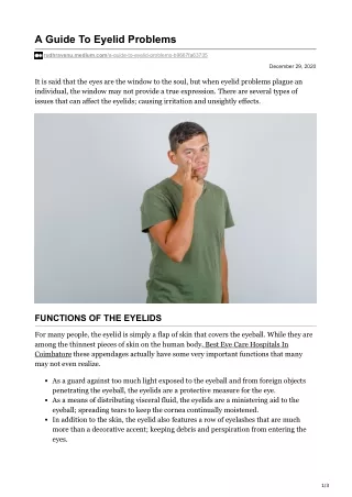 a guide to eyelid problems