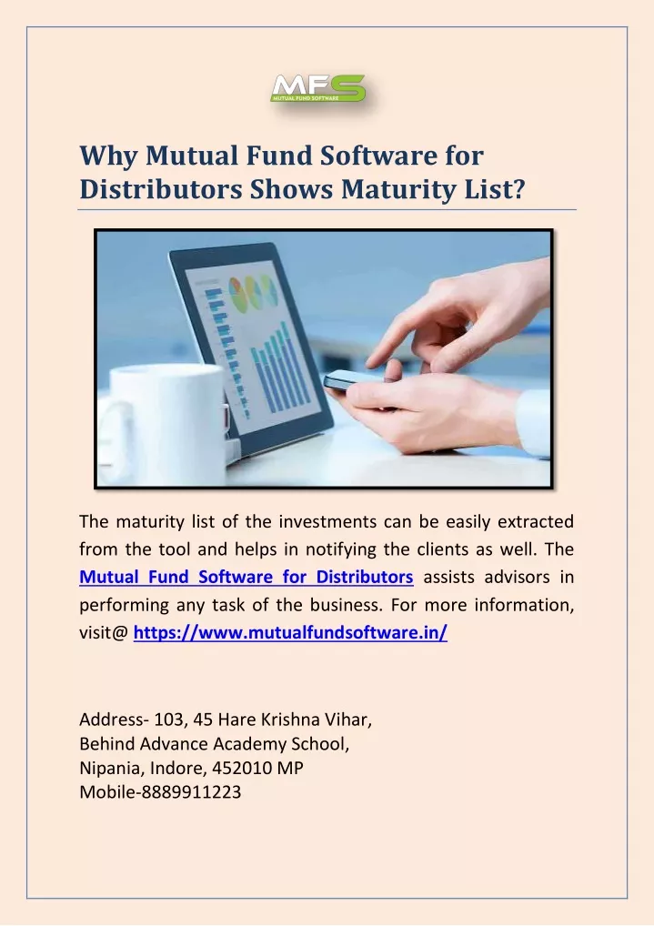 why mutual fund software for distributors shows