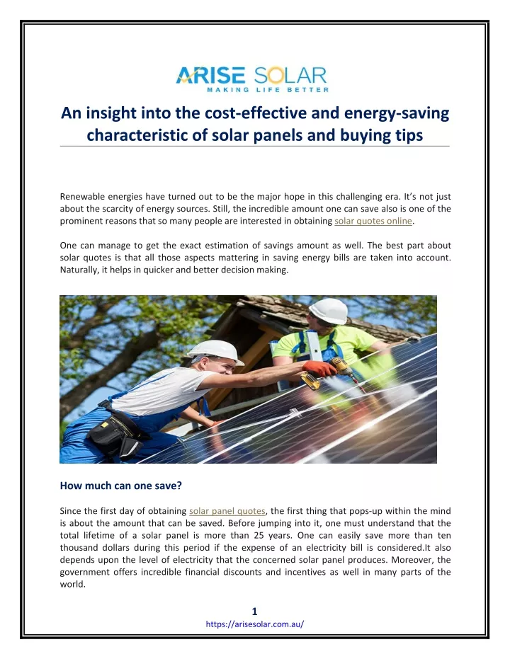 an insight into the cost effective and energy