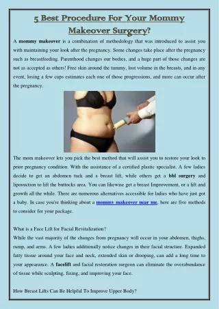 5 best procedure for your mommy 5 best procedure