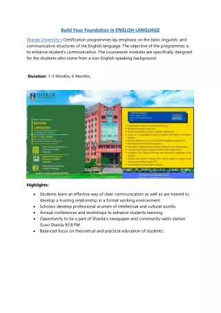 build your foundation in english language