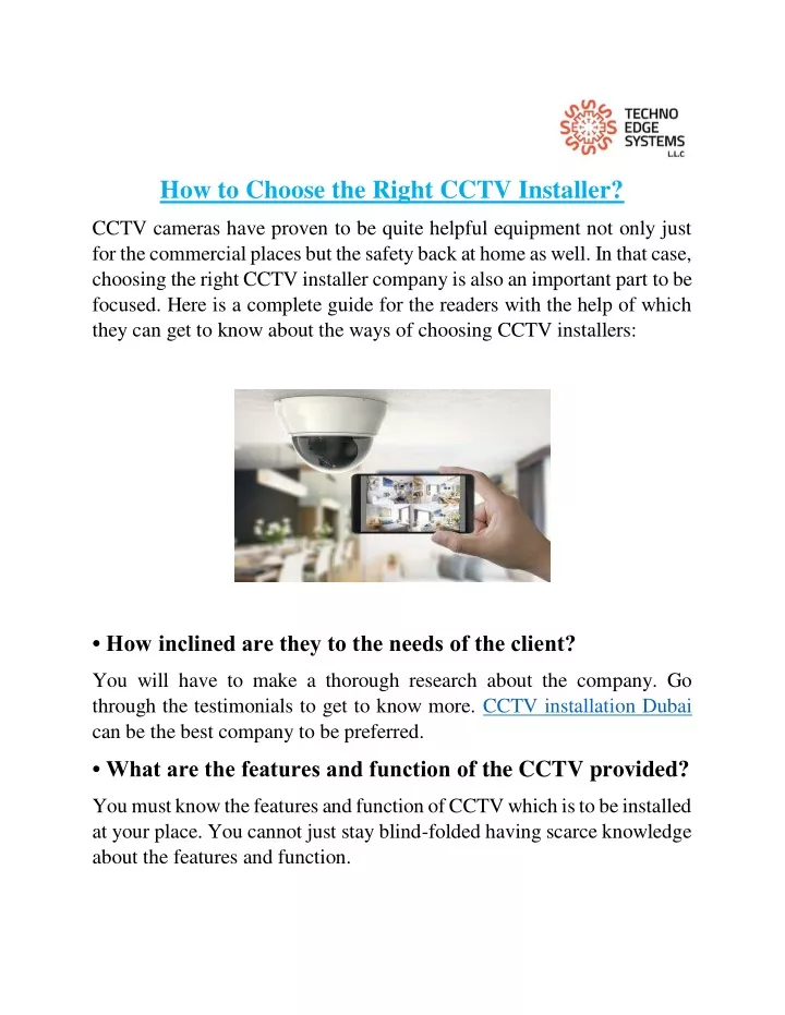 how to choose the right cctv installer