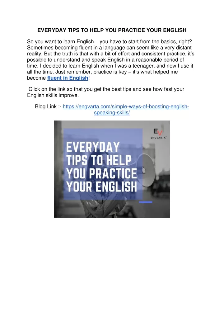 everyday tips to help you practice your english