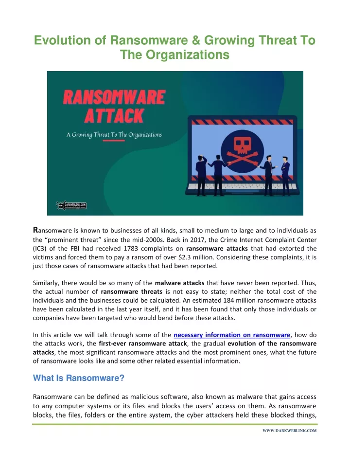 evolution of ransomware growing threat