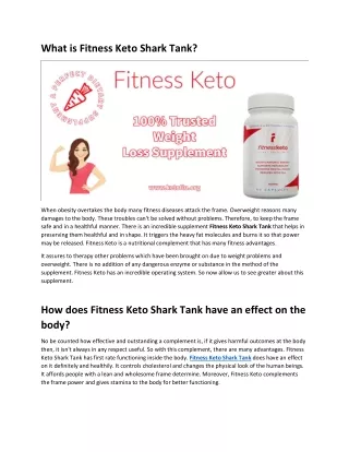 Fitness Keto Shark Tank: Do Fitness Keto Burn Fat?