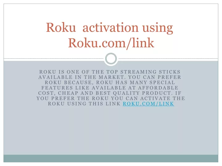 roku activation using roku com link