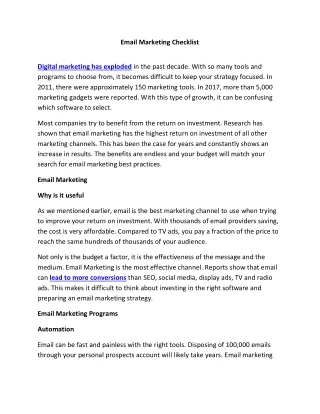 email marketing checklist
