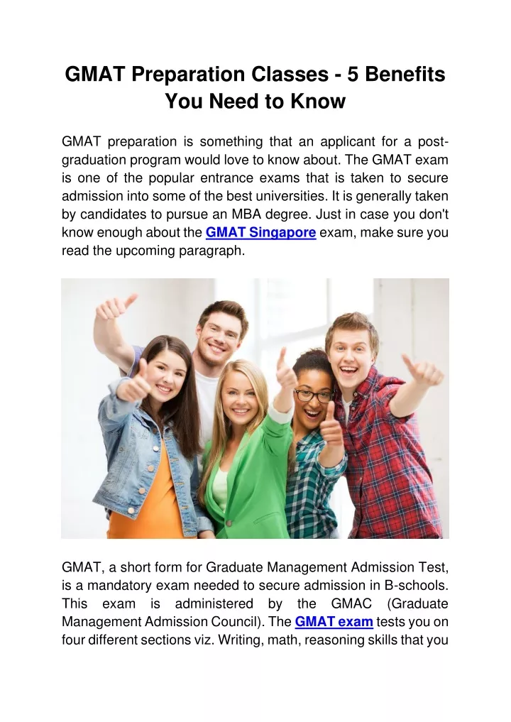 gmat preparation classes 5 benefits you need