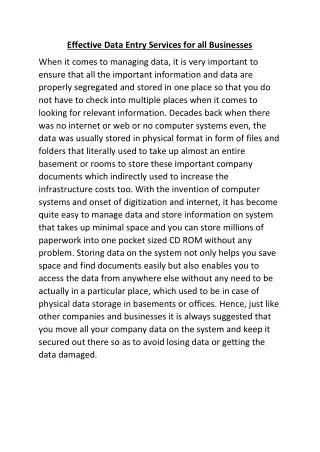 effective data entry services for all businesses