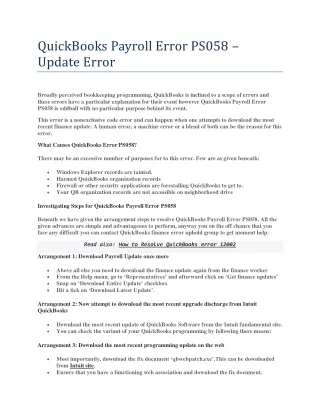 quickbooks payroll error ps058 update error