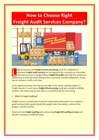 how to choose right freight audit services company