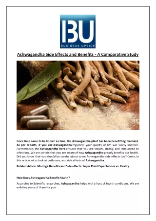 ashwagandha side effects and benefits