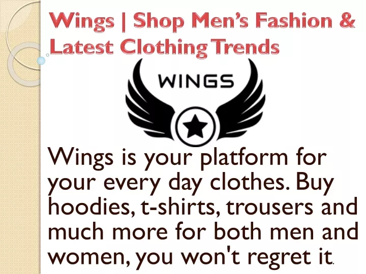 wings shop men s fashion latest clothing trends