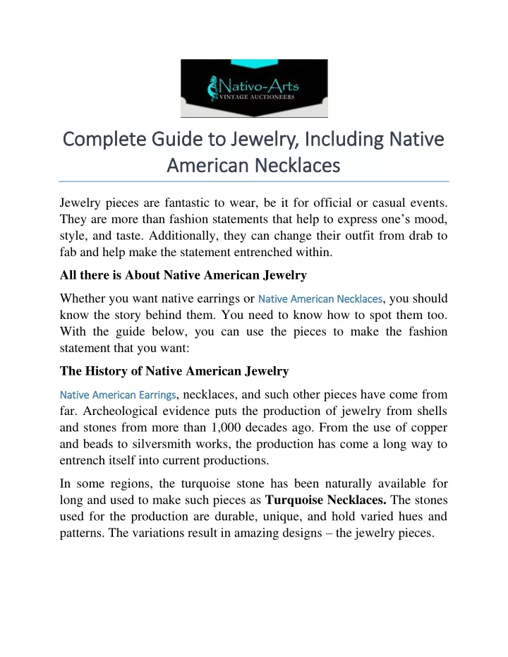 complete guide to jewelry including native