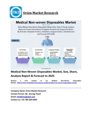 Medical Non-Woven Disposables Market Trends, Size, Competitive Analysis and Forecast 2019-2025