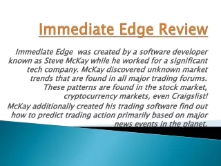Immediate Edge  Review
