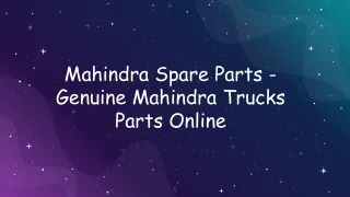 Mahindra Car Spare Parts Online - shiftautomobiles.com