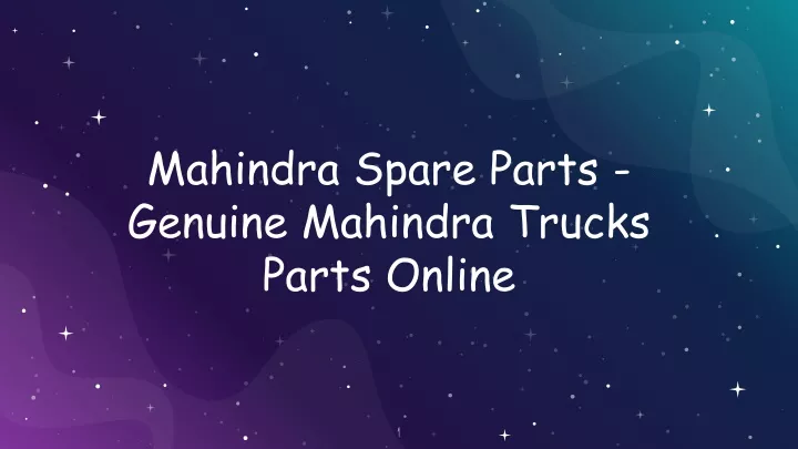 mahindra spare parts genuine mahindra trucks