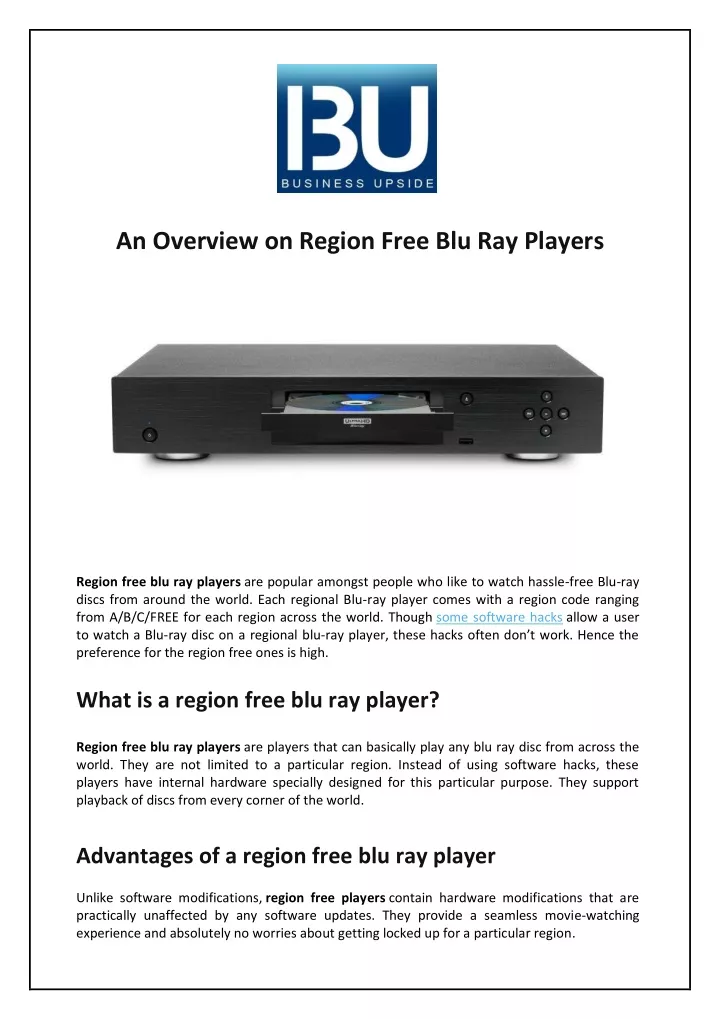 an overview on region free blu ray players