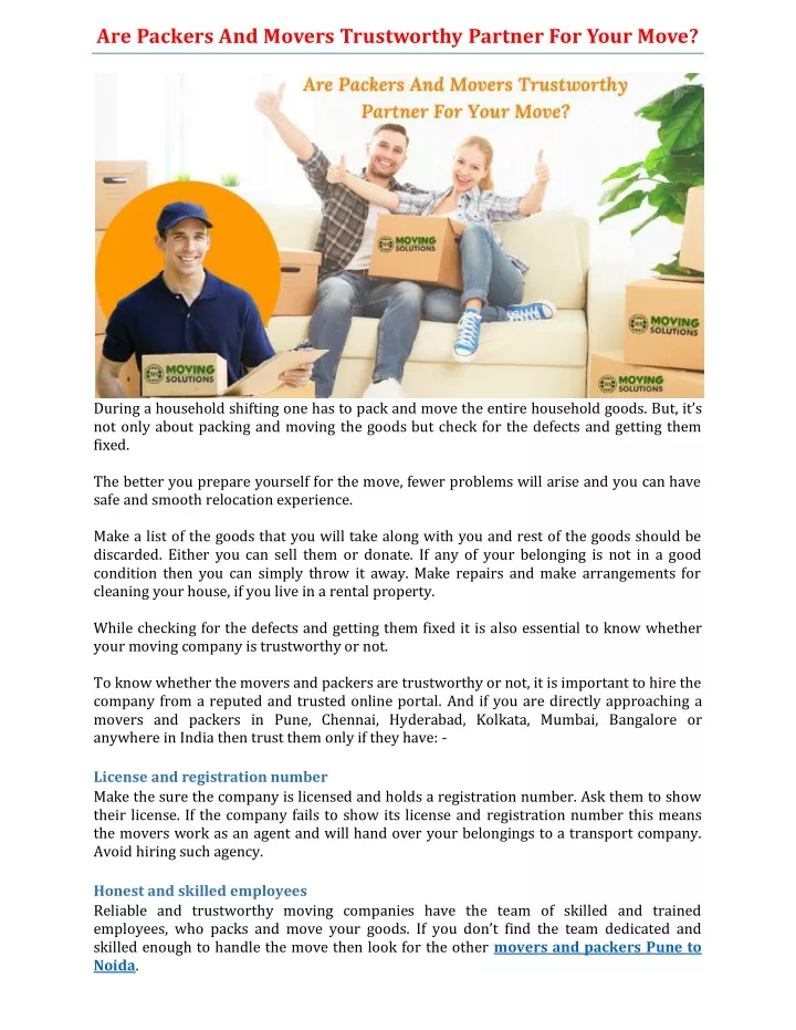 are packers and movers trustworthy partner