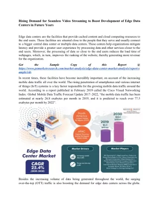 rising demand for seamless video streaming