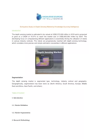 exhaustive study on depth sensing market