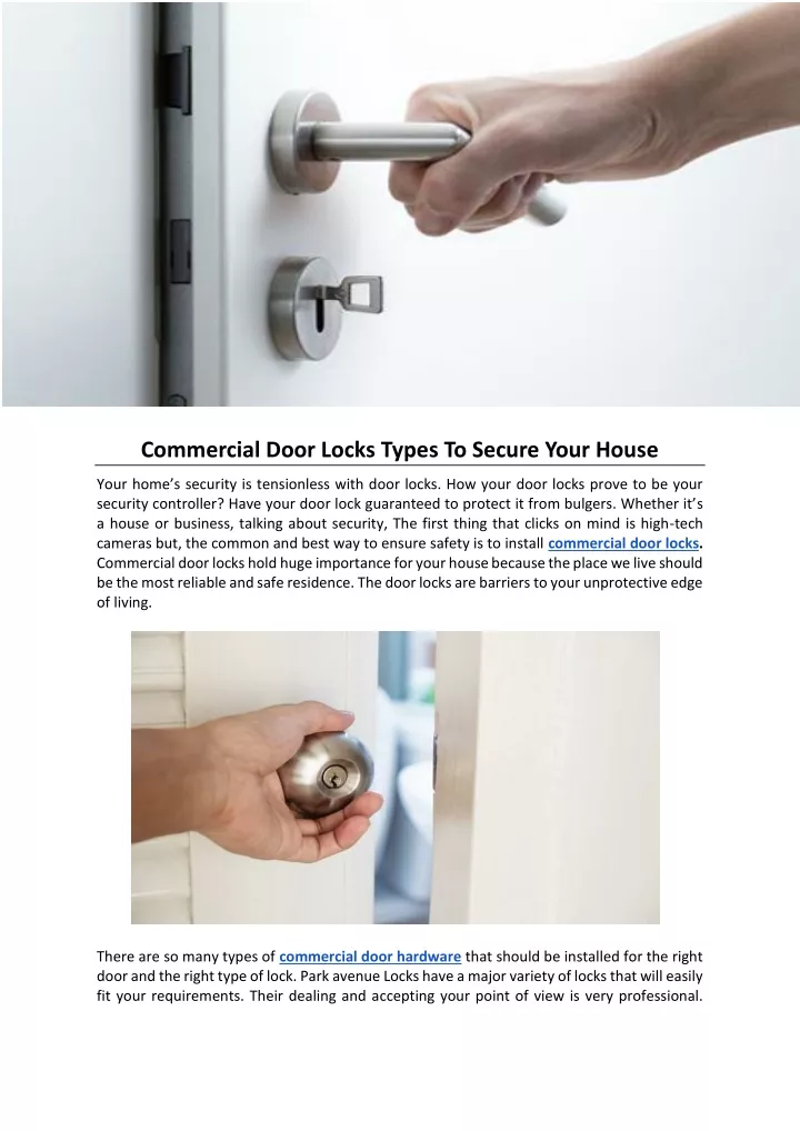 commercial door locks types to secure your house