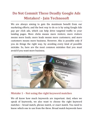 do not commit these deadly google ads mistakes