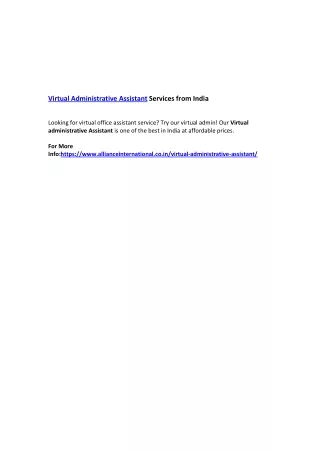 virtual administrative assistant services from