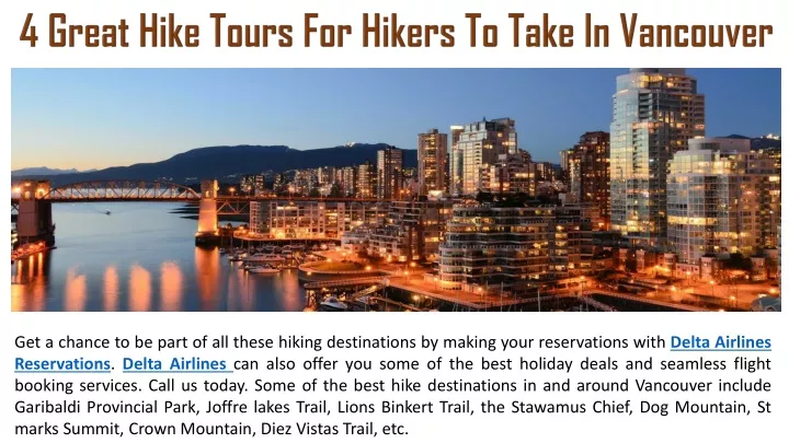 4 great hike tours for hikers to take in vancouver