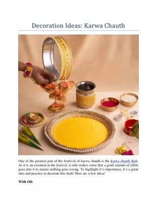 decoration ideas karwa chauth