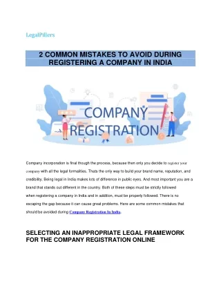 2 COMMON MISTAKES TO AVOID DURING REGISTERING A COMPANY IN INDIA