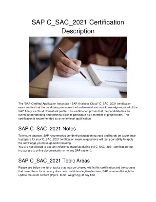 sap c sac 2021 certification description